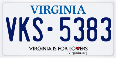 VA license plate VKS5383