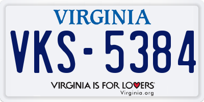 VA license plate VKS5384