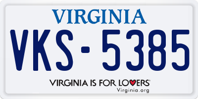 VA license plate VKS5385