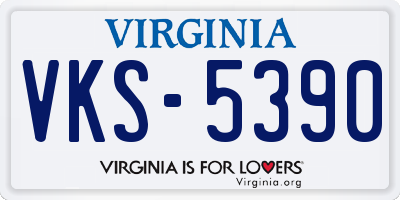 VA license plate VKS5390