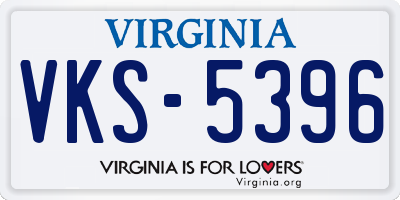 VA license plate VKS5396