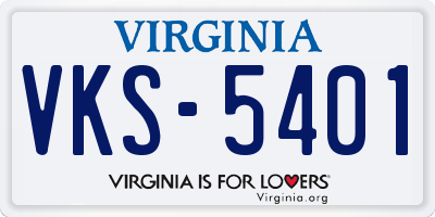 VA license plate VKS5401
