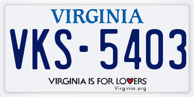 VA license plate VKS5403