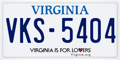 VA license plate VKS5404