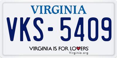 VA license plate VKS5409