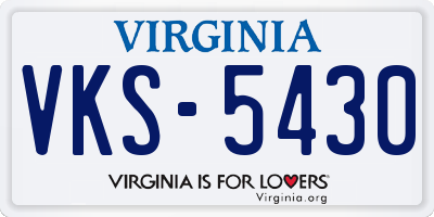 VA license plate VKS5430
