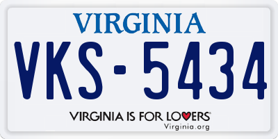 VA license plate VKS5434