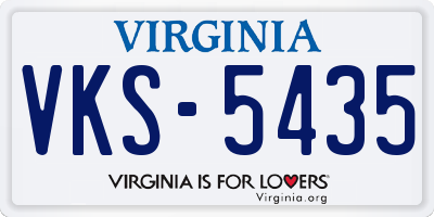 VA license plate VKS5435