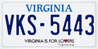 VA license plate VKS5443