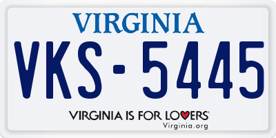 VA license plate VKS5445