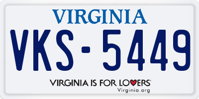 VA license plate VKS5449