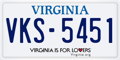 VA license plate VKS5451
