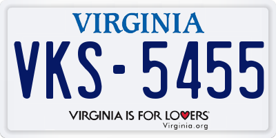 VA license plate VKS5455