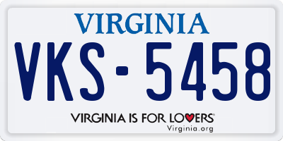 VA license plate VKS5458