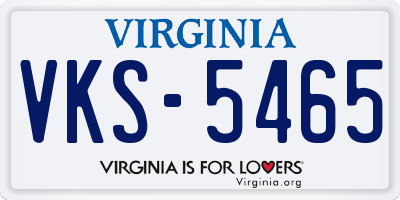 VA license plate VKS5465