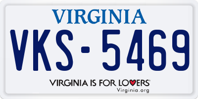 VA license plate VKS5469