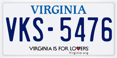 VA license plate VKS5476