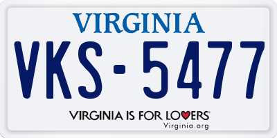 VA license plate VKS5477