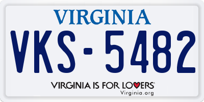 VA license plate VKS5482