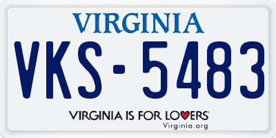 VA license plate VKS5483