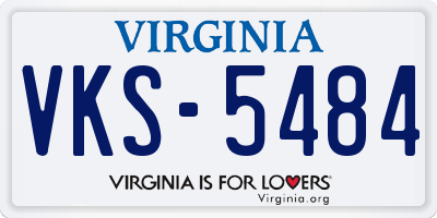 VA license plate VKS5484