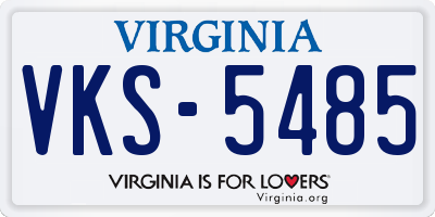 VA license plate VKS5485