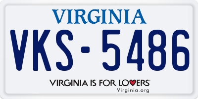 VA license plate VKS5486