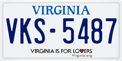 VA license plate VKS5487