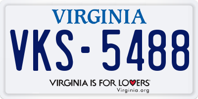 VA license plate VKS5488