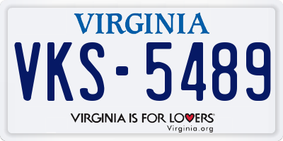 VA license plate VKS5489