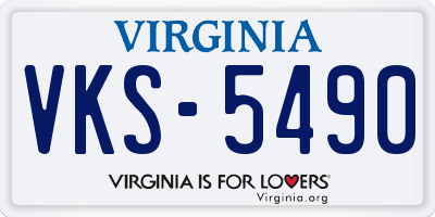 VA license plate VKS5490