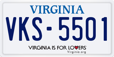 VA license plate VKS5501