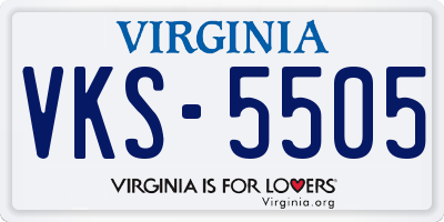 VA license plate VKS5505
