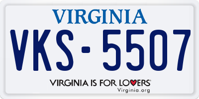 VA license plate VKS5507