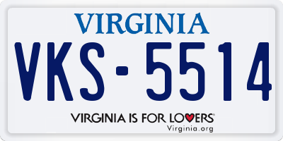 VA license plate VKS5514