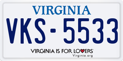 VA license plate VKS5533