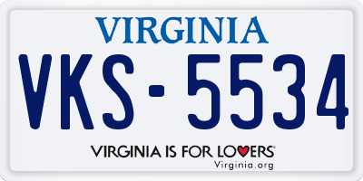 VA license plate VKS5534