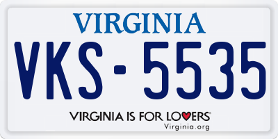 VA license plate VKS5535