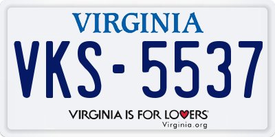 VA license plate VKS5537