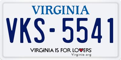 VA license plate VKS5541