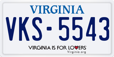 VA license plate VKS5543