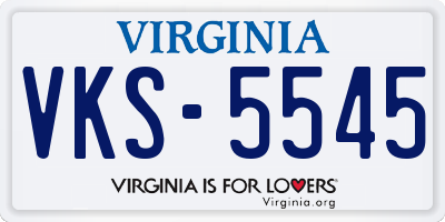 VA license plate VKS5545