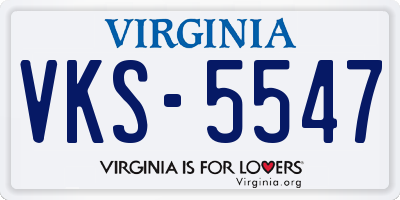 VA license plate VKS5547