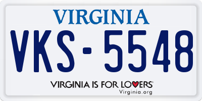 VA license plate VKS5548