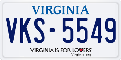 VA license plate VKS5549