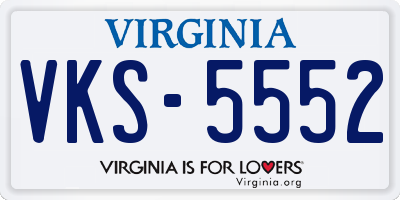 VA license plate VKS5552
