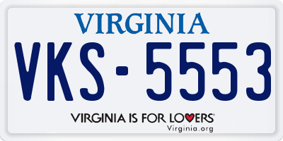 VA license plate VKS5553