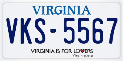 VA license plate VKS5567