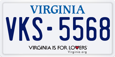 VA license plate VKS5568