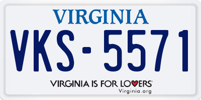 VA license plate VKS5571